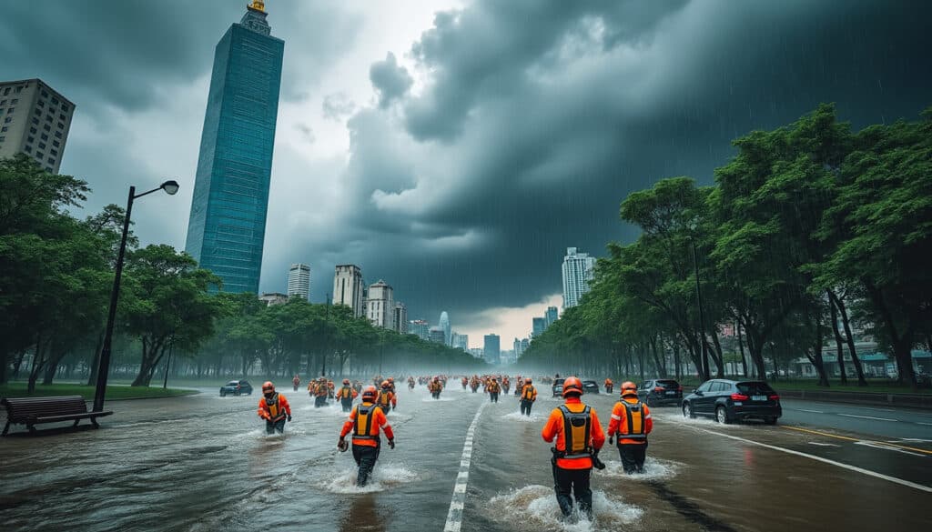 explore the challenges of flooding and natural risks in taipei, highlighting the city's vulnerabilities, disaster management strategies, and the impact of climate change on urban resilience.