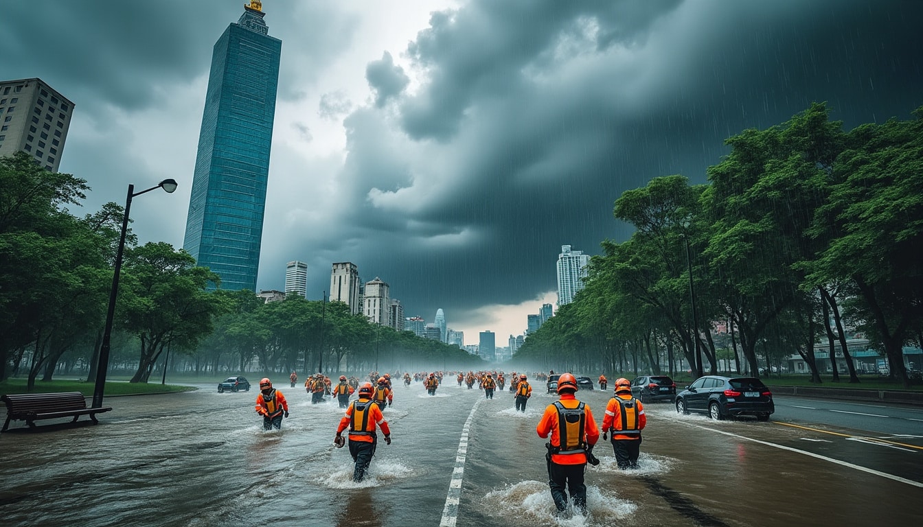 explore the challenges of flooding and natural risks in taipei, highlighting the city's vulnerabilities, disaster management strategies, and the impact of climate change on urban resilience.
