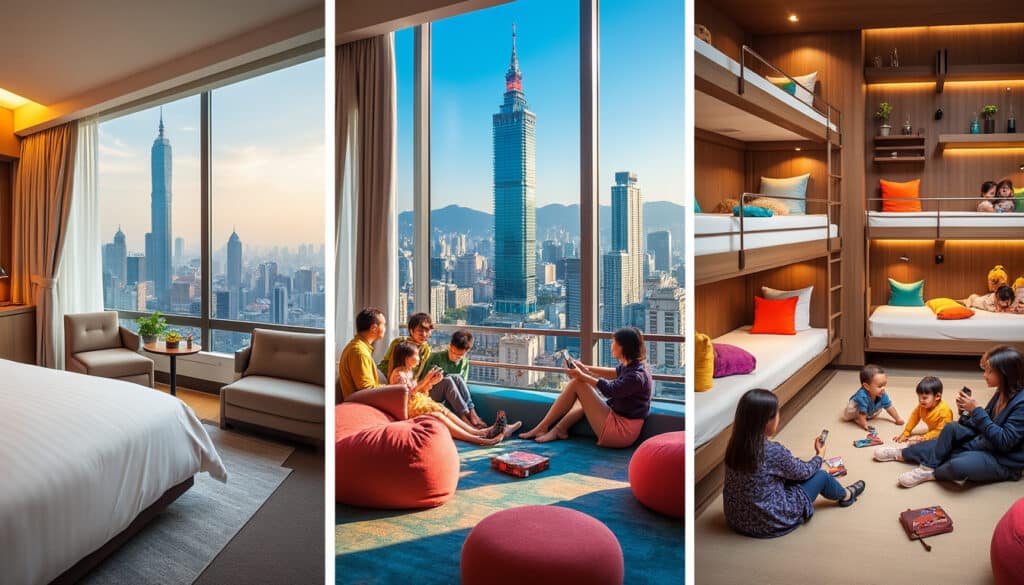 discover the best accommodations in taipei tailored to your group's size! from cozy hostels for backpackers to luxurious hotels for larger families, find the perfect place to stay and make the most of your trip to this vibrant city.