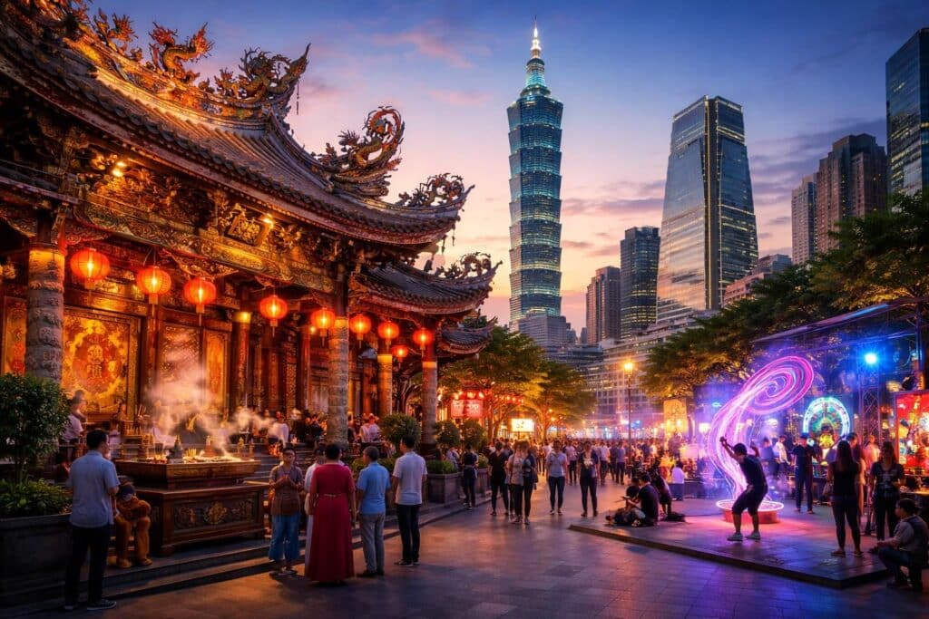 découvrez taipei, une ville où les traditions culturelles ancestrales rencontrent une modernité artistique vibrante, mêlant histoire, art contemporain et innovations urbaines.